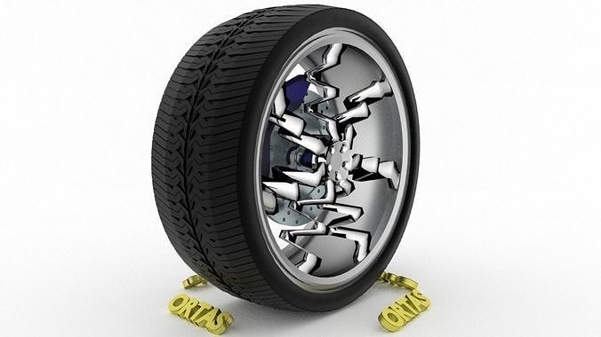 ORTAS CAR WHEEL RIM 112 GAME READY WHEEL RIM TIRE 3D model