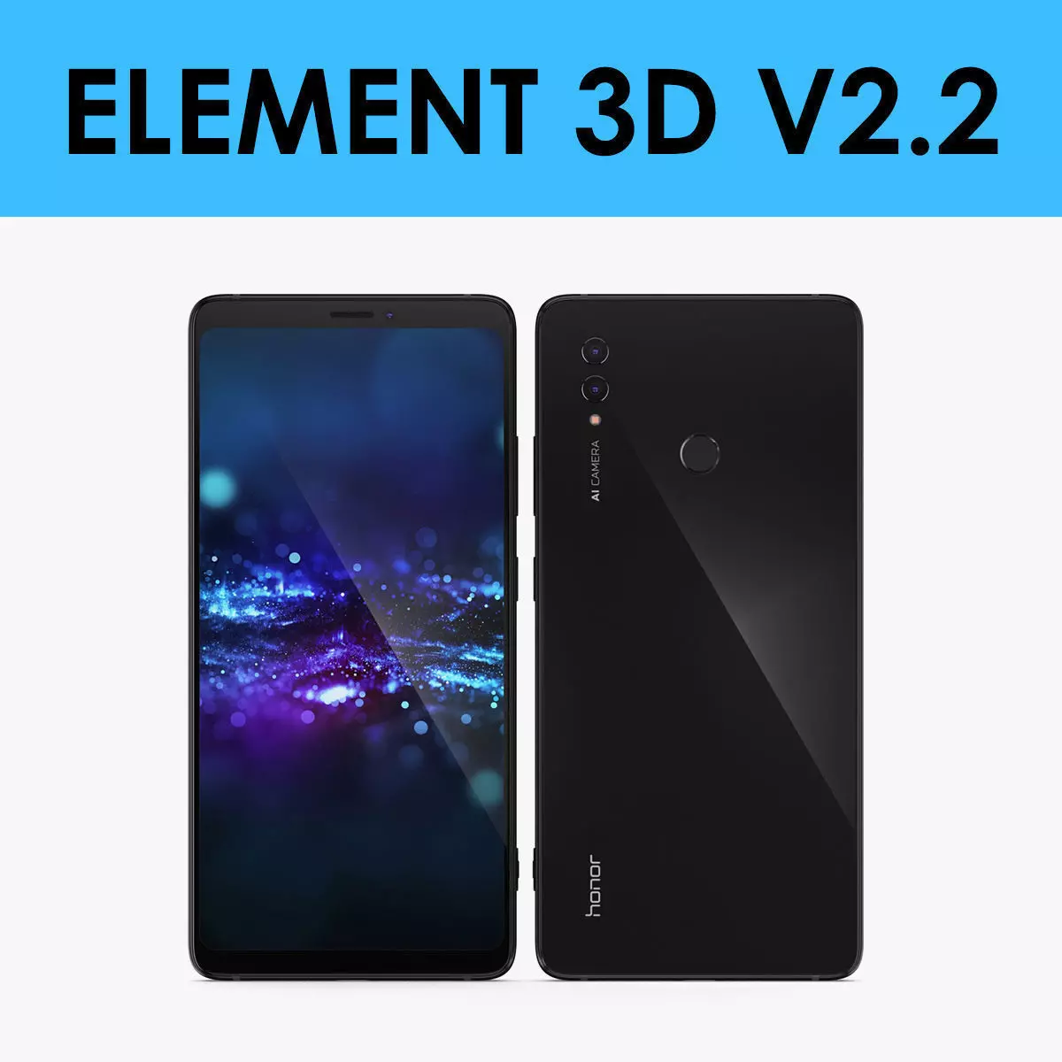 E3D - Huawei Honor Note 10 Black 3D model_0
