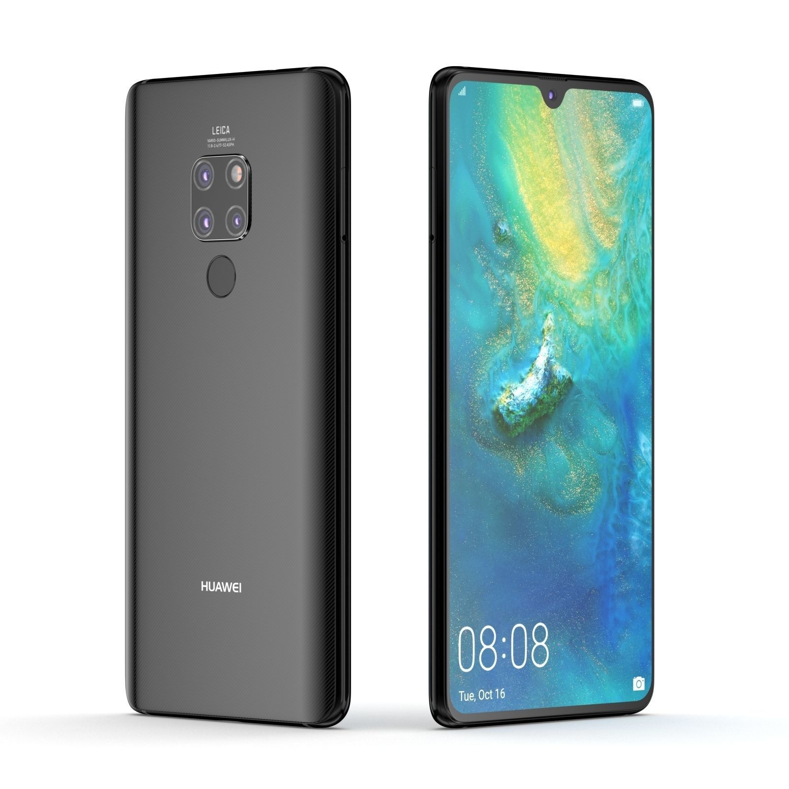 E3D - Huawei Mate 20 Black 3D model_2