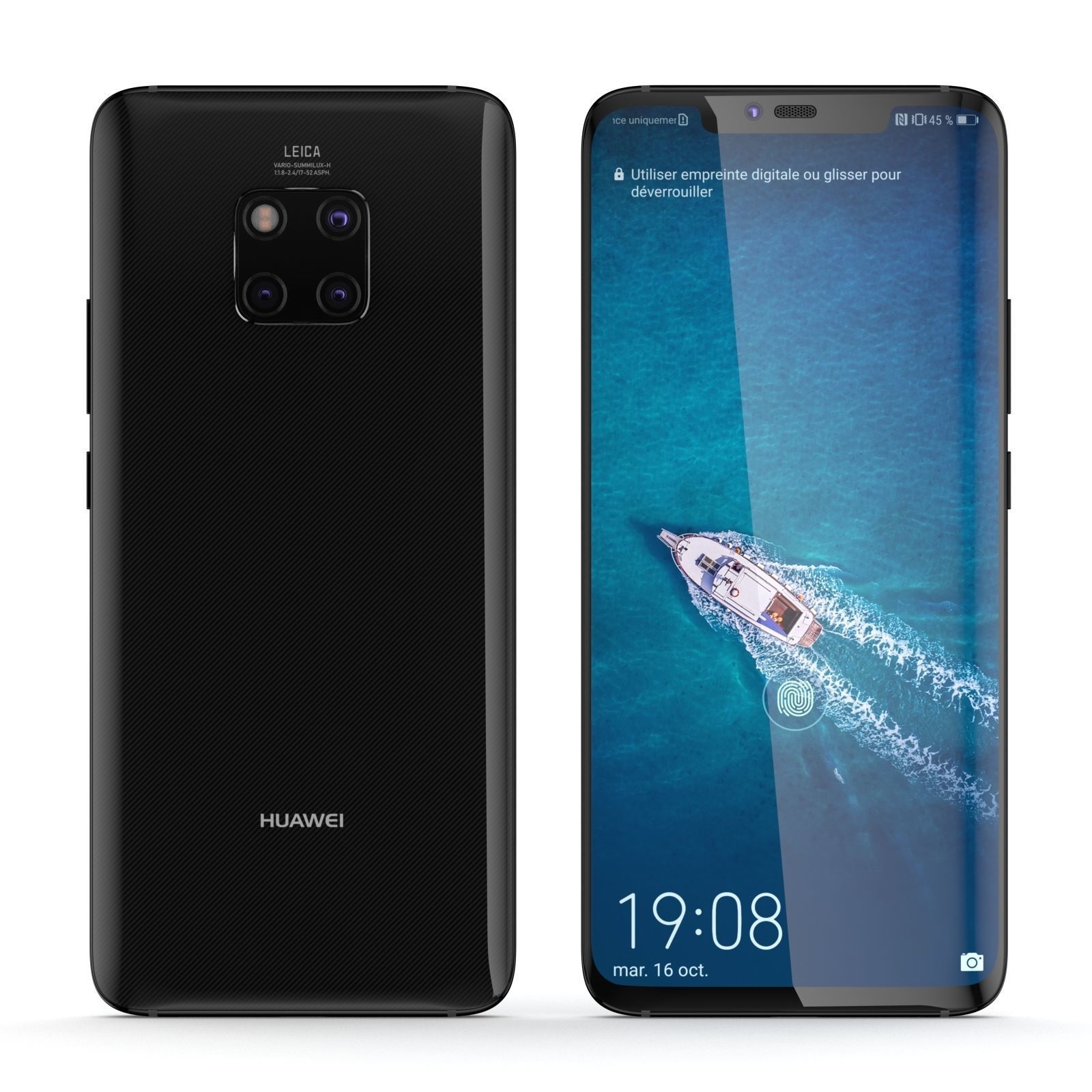 E3D - Huawei Mate 20 Pro Black 3D model_5