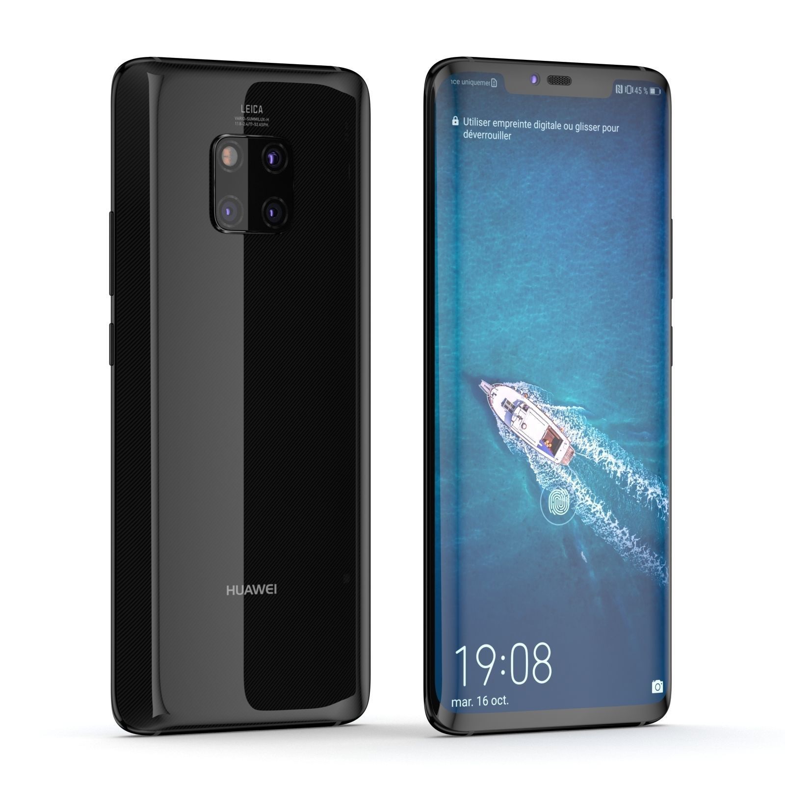E3D - Huawei Mate 20 Pro Black 3D model_4