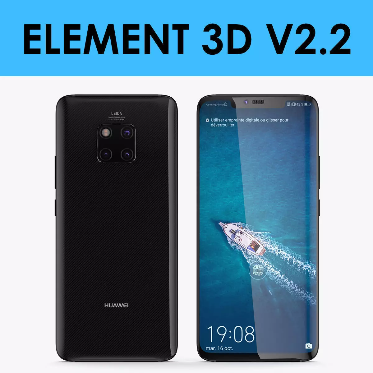 E3D - Huawei Mate 20 Pro Black 3D model_0