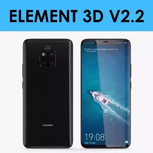 E3D - Huawei Mate 20 Pro Black 3D model