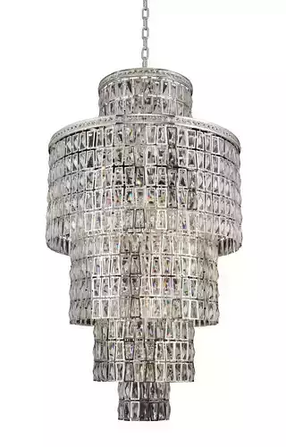 3D Model Chandelier with crystals hanging from it
