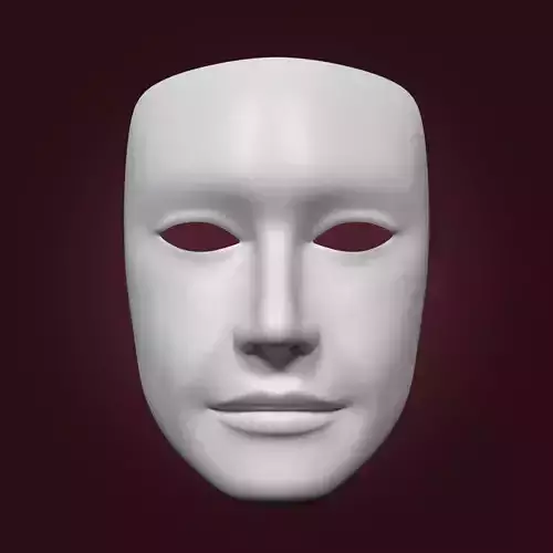 Male Theater Mask with Neutral Expressions