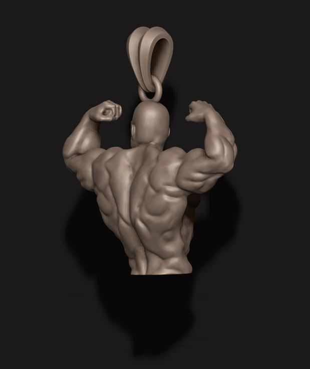 Bodybuilder pendant 3D print model_7