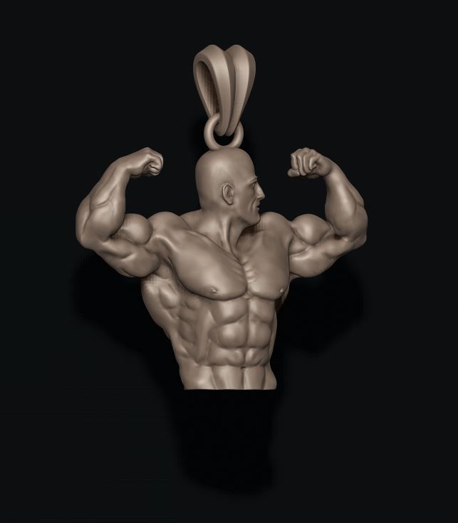 Bodybuilder pendant 3D print model_1