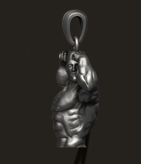 Bodybuilder pendant 3D print model_8
