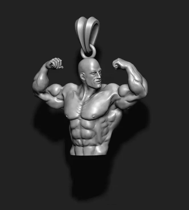 Bodybuilder pendant 3D print model_0