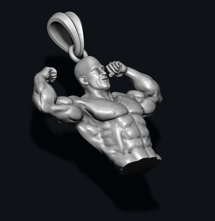 Bodybuilder pendant 3D print model_5