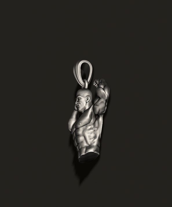 Bodybuilder pendant 3D print model_6