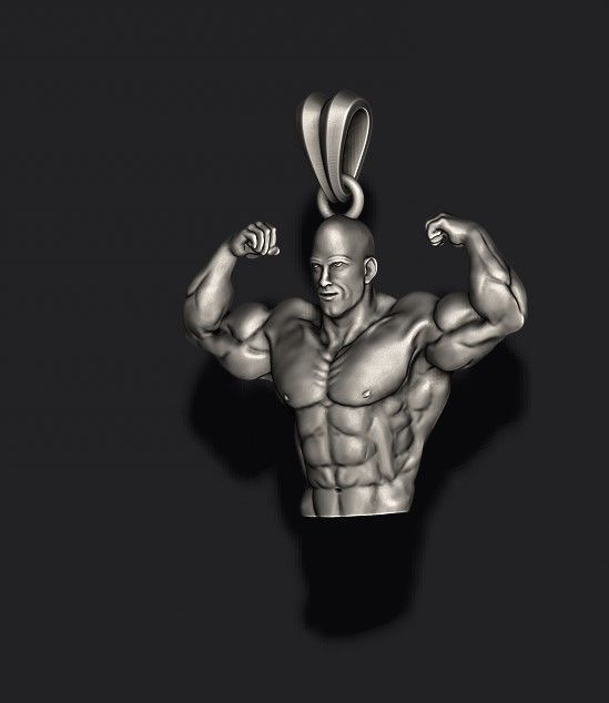 Bodybuilder pendant 3D print model_1