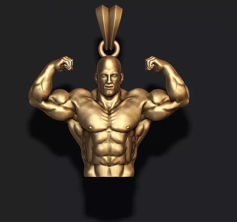 Bodybuilder pendant 3D print model_0