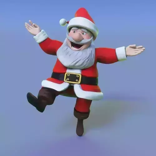 santa claus cartoon  Low-poly 3D model