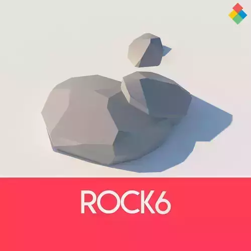 Low poly Rock 6 two rocks