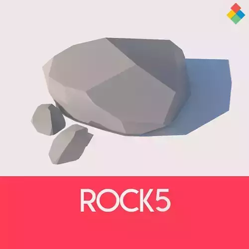 Low poly Rock 5 set of rocks