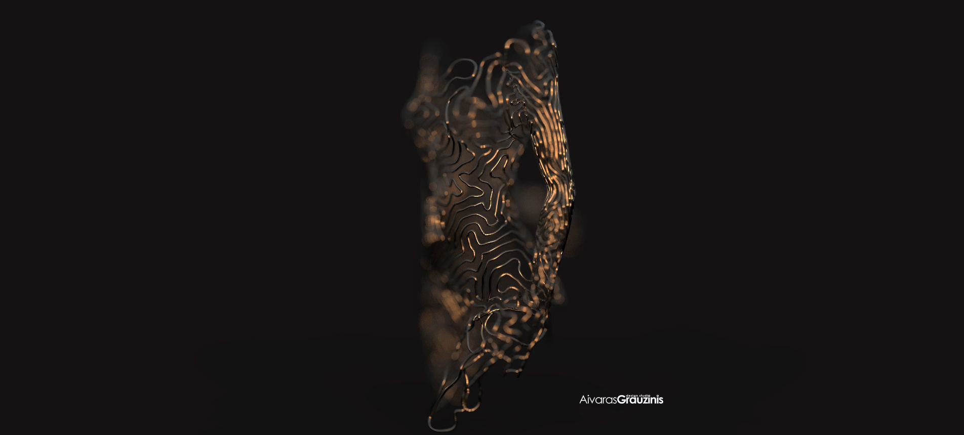 Outline metal sculpture of woman 3D print model_4