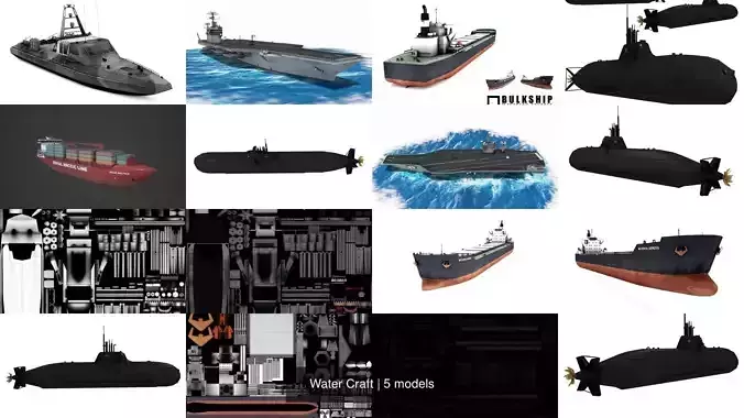Water Craft 3D Model Collection
