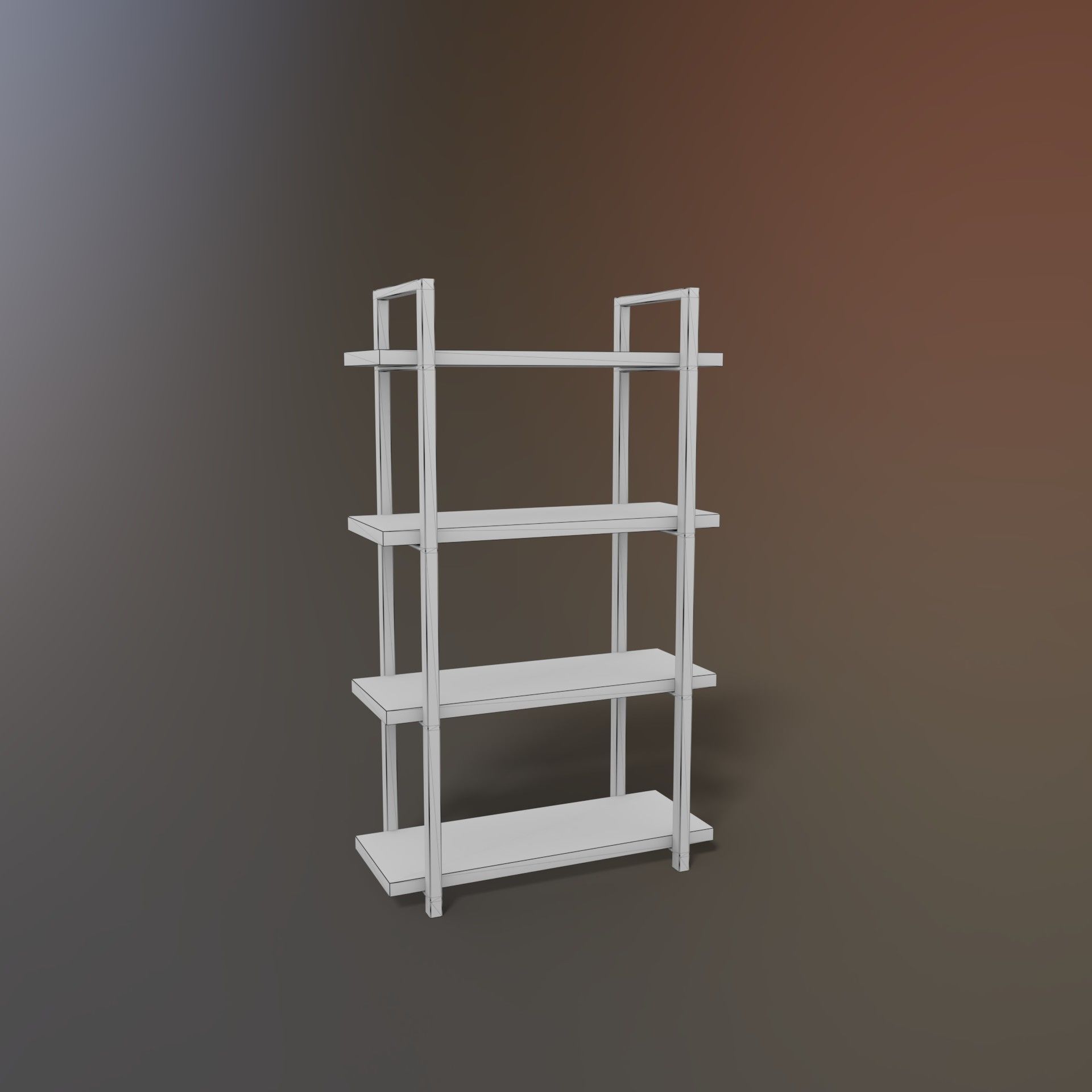 BookShelf bookcase Low-poly 3D model_3