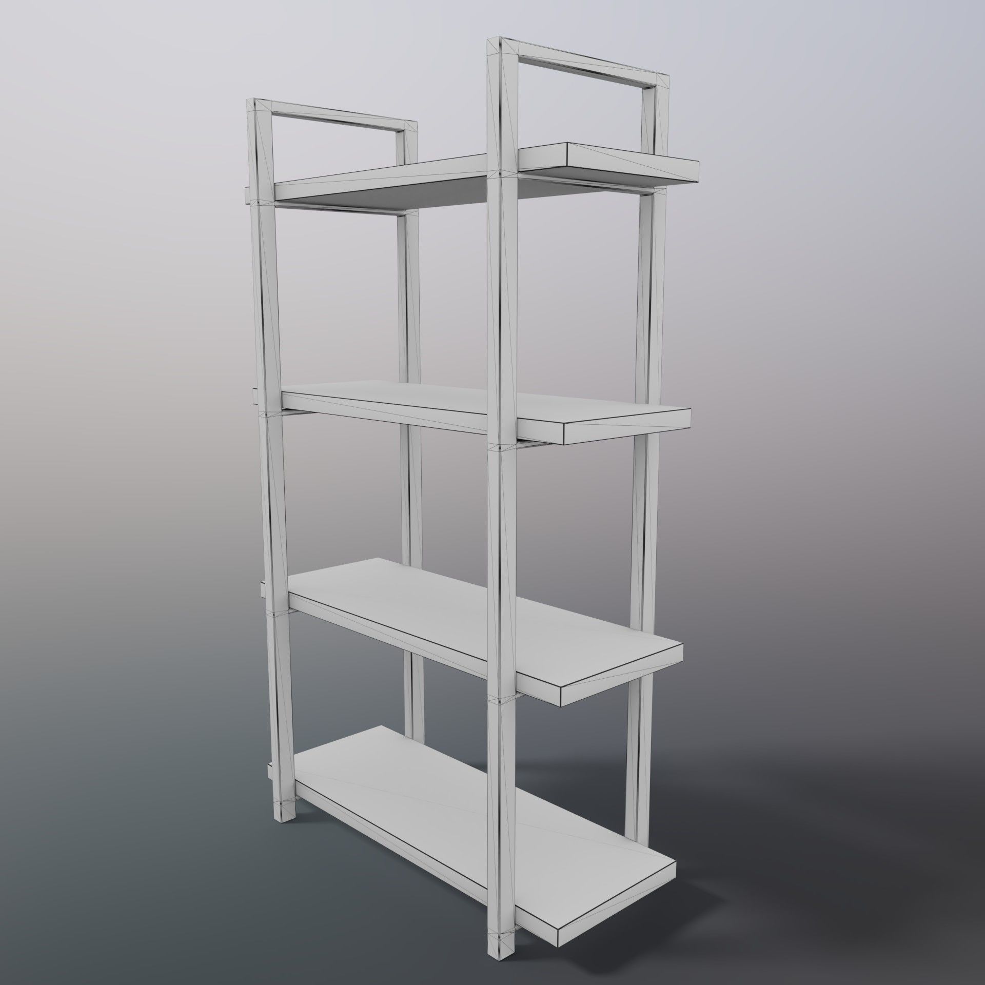 BookShelf bookcase Low-poly 3D model_4