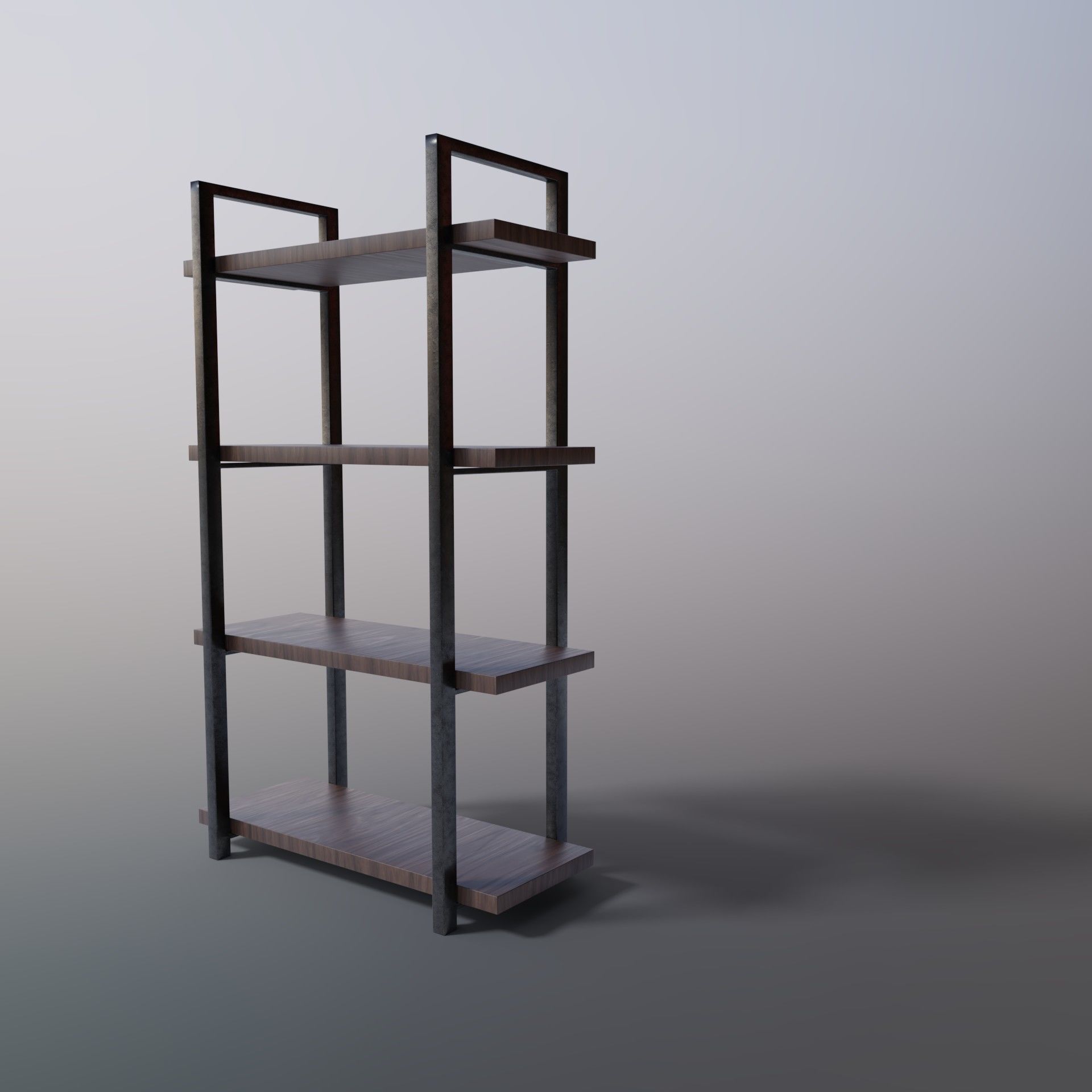 BookShelf bookcase Low-poly 3D model_1