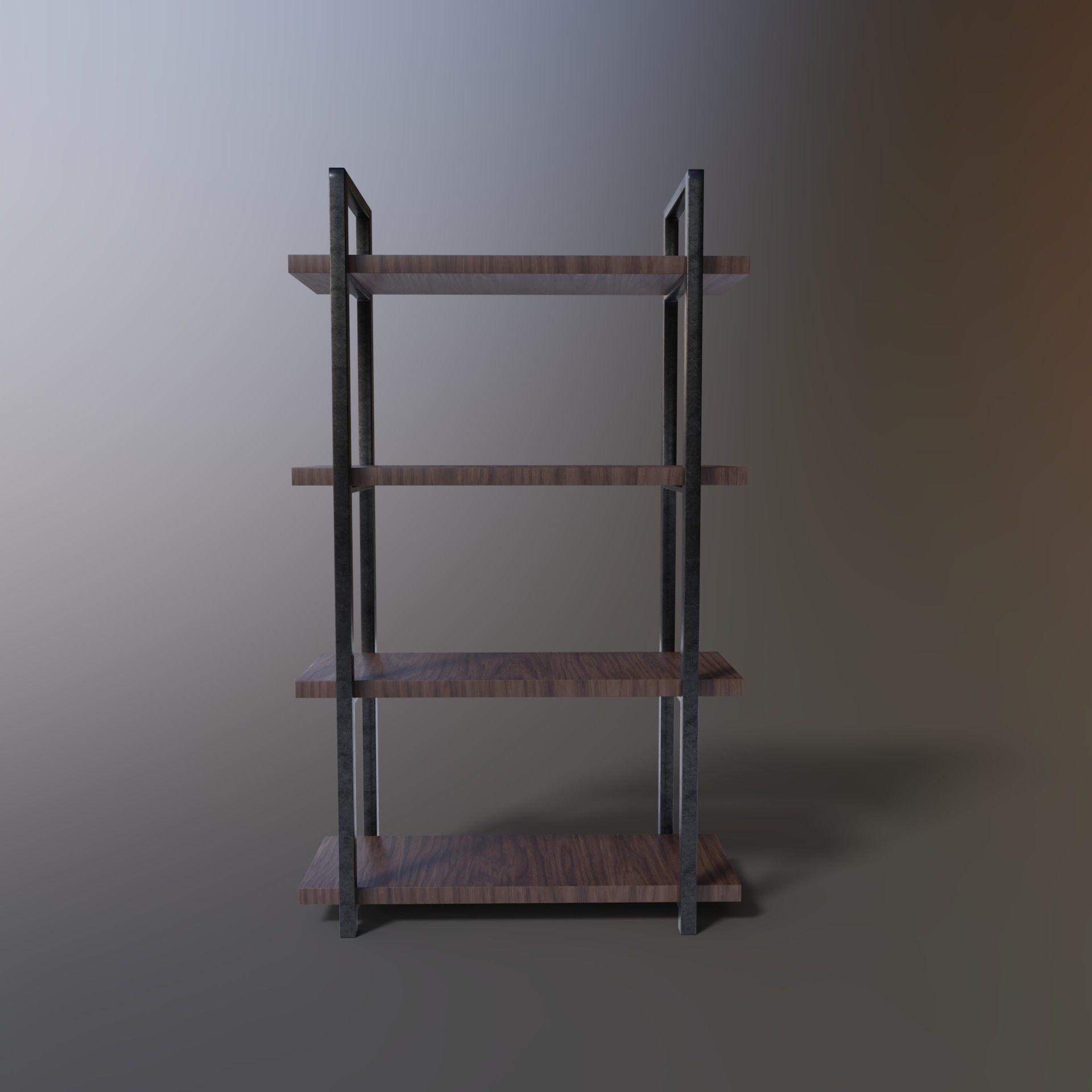 BookShelf bookcase Low-poly 3D model_2