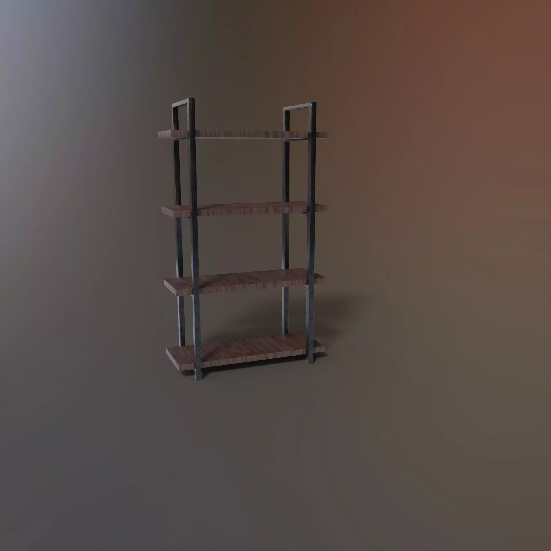 BookShelf bookcase Low-poly 3D model_0