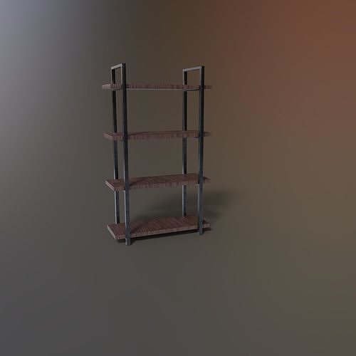 BookShelf bookcase Low-poly 3D model