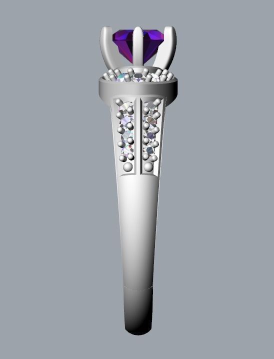 Solitaire Wedding Engagement Women Diamonds Ring 3dm stl  3D print model_29