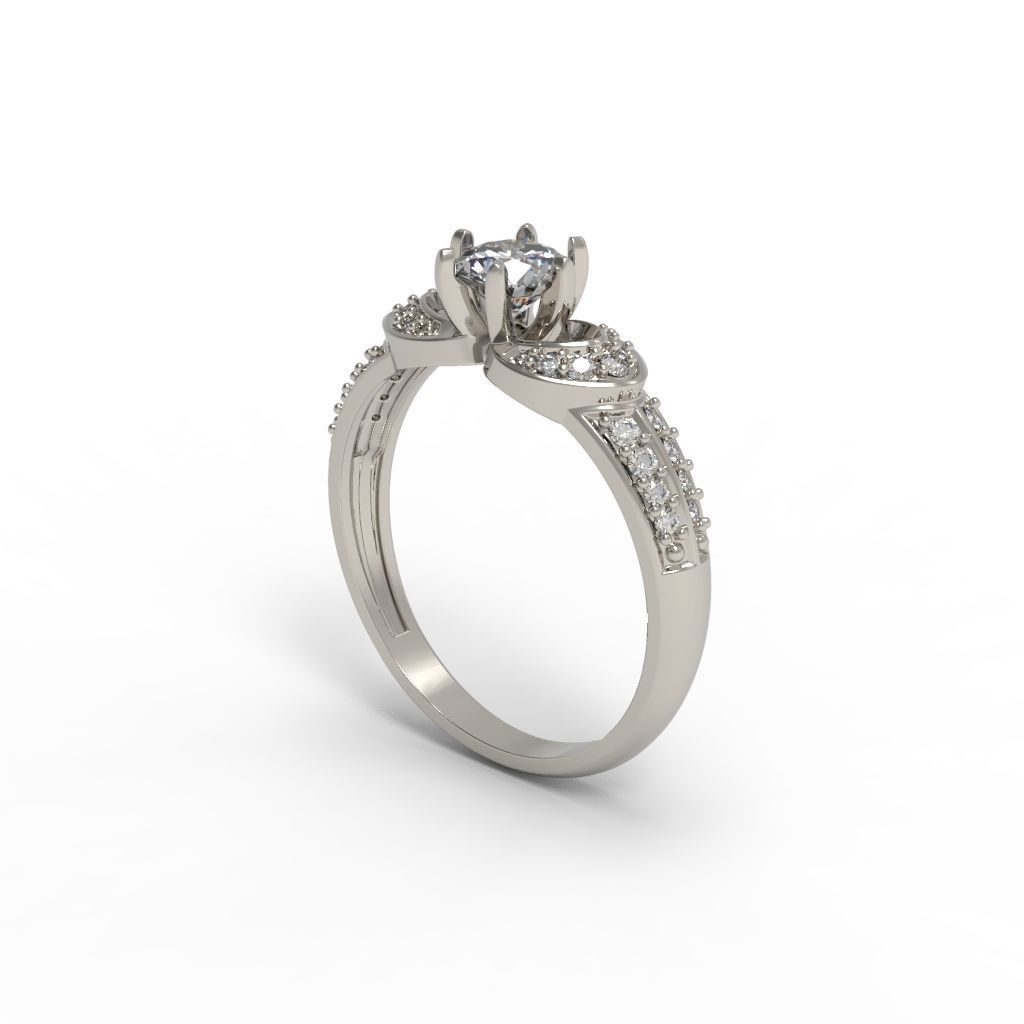 Solitaire Wedding Engagement Women Diamonds Ring 3dm stl  3D print model_15
