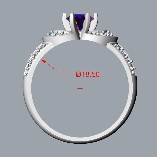Solitaire Wedding Engagement Women Diamonds Ring 3dm stl  3D print model_28