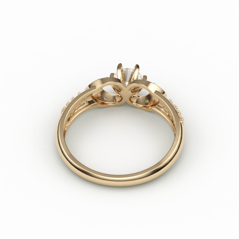 Solitaire Wedding Engagement Women Diamonds Ring 3dm stl  3D print model_6