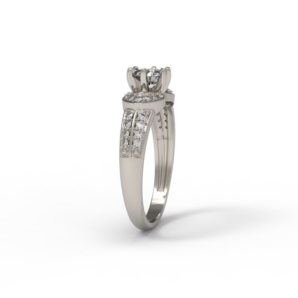 Solitaire Wedding Engagement Women Diamonds Ring 3dm stl  3D print model_12