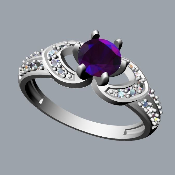 Solitaire Wedding Engagement Women Diamonds Ring 3dm stl  3D print model_26