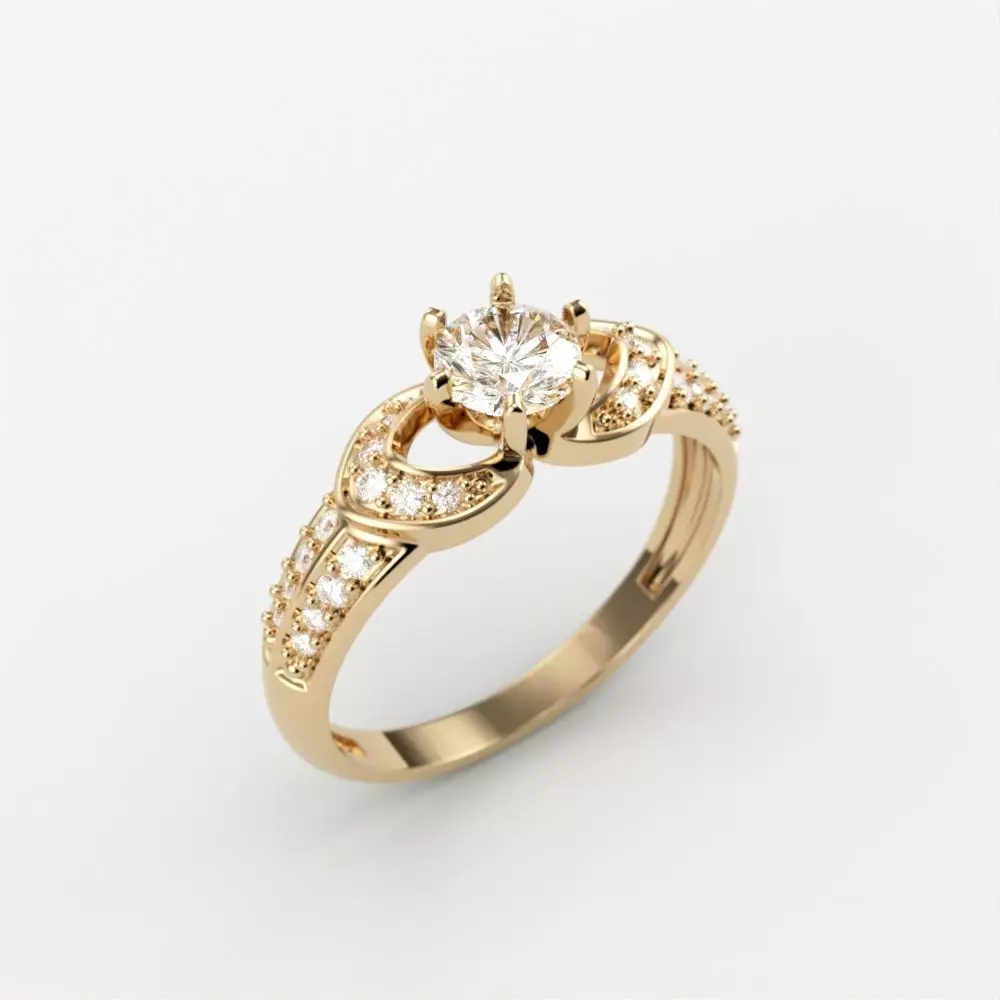 Solitaire Wedding Engagement Women Diamonds Ring 3dm stl  3D print model_0