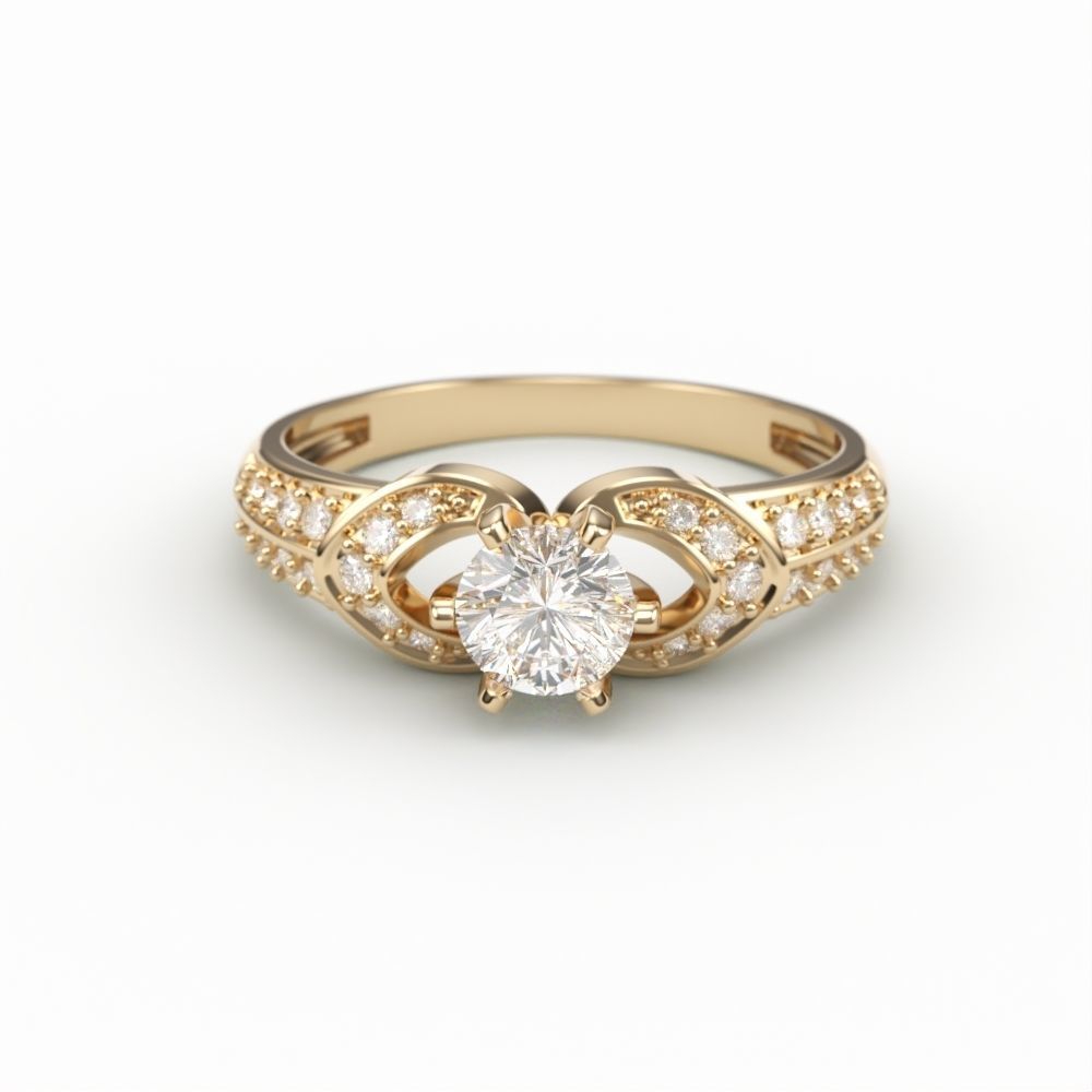 Solitaire Wedding Engagement Women Diamonds Ring 3dm stl  3D print model_3