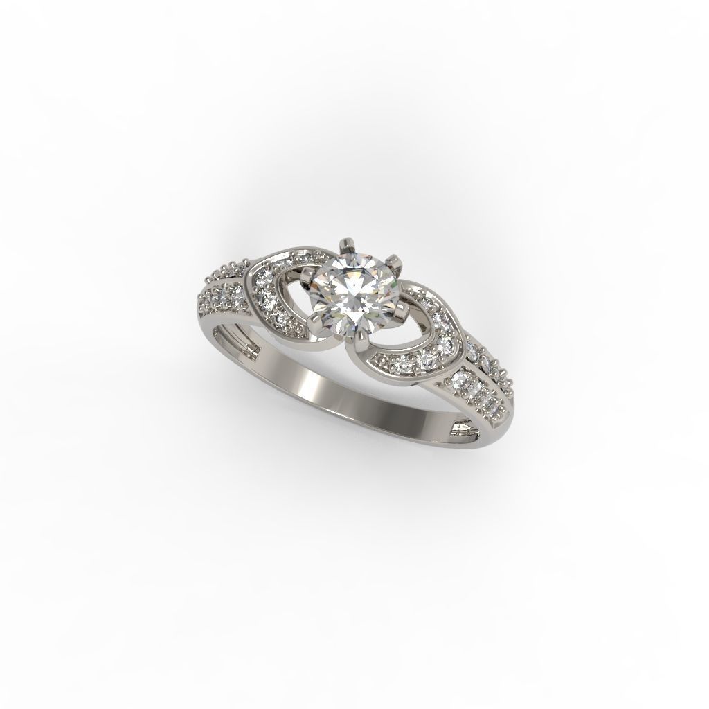 Solitaire Wedding Engagement Women Diamonds Ring 3dm stl  3D print model_16