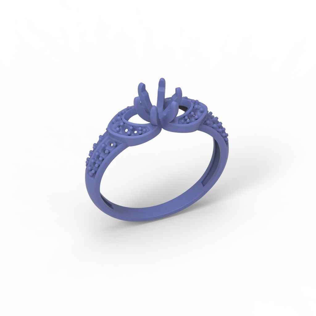 Solitaire Wedding Engagement Women Diamonds Ring 3dm stl  3D print model_20