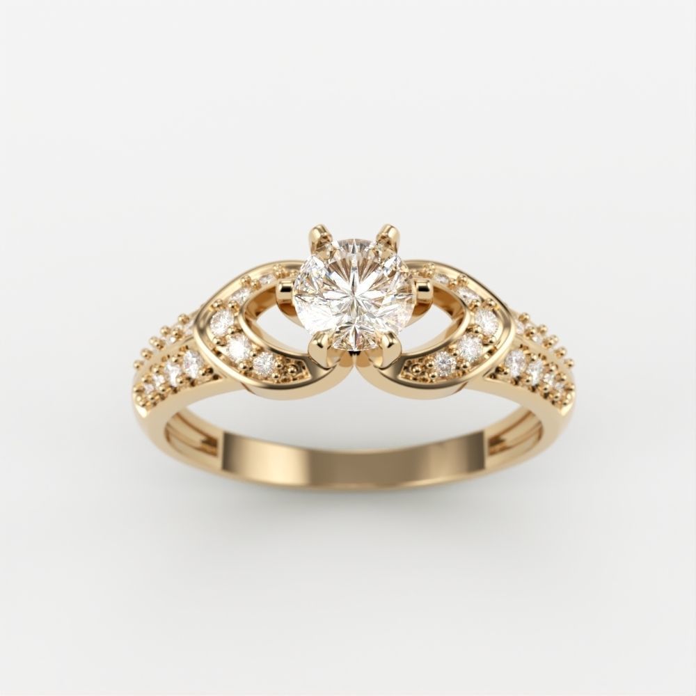 Solitaire Wedding Engagement Women Diamonds Ring 3dm stl  3D print model_1