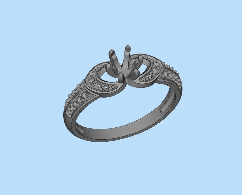 Solitaire Wedding Engagement Women Diamonds Ring 3dm stl  3D print model_30