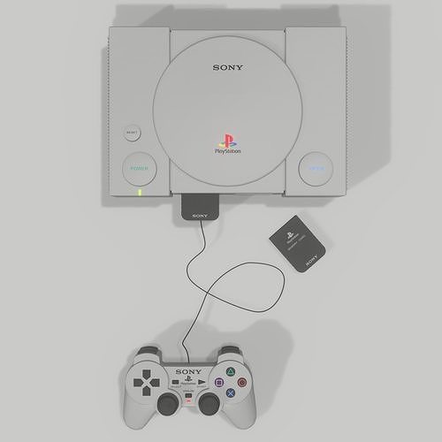 Playstation 1 - Joypad and Memory Card 3D model