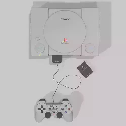 Playstation 1 - Joypad and Memory Card 3D model
