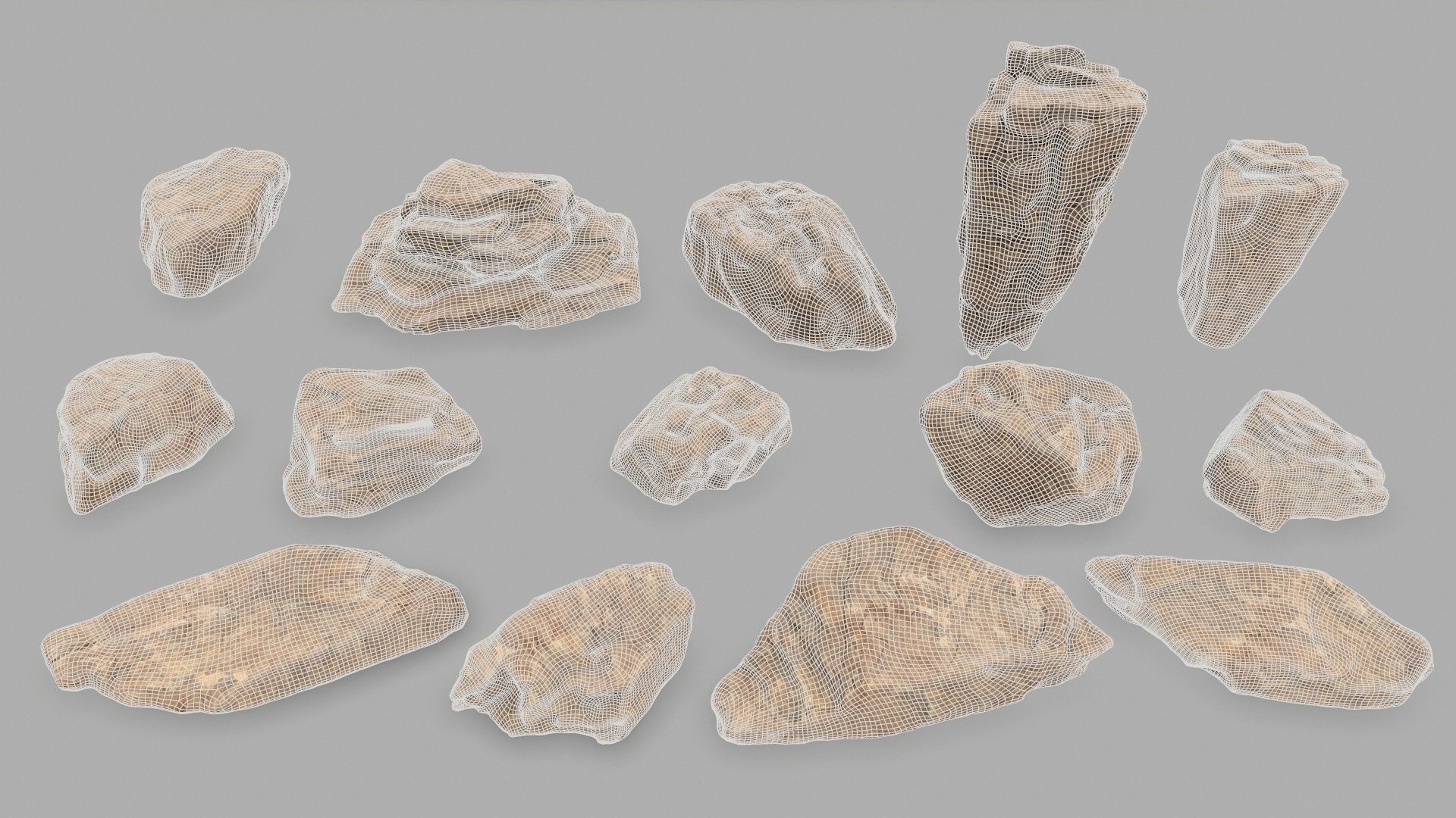 desert rocks Low-poly 3D model_30