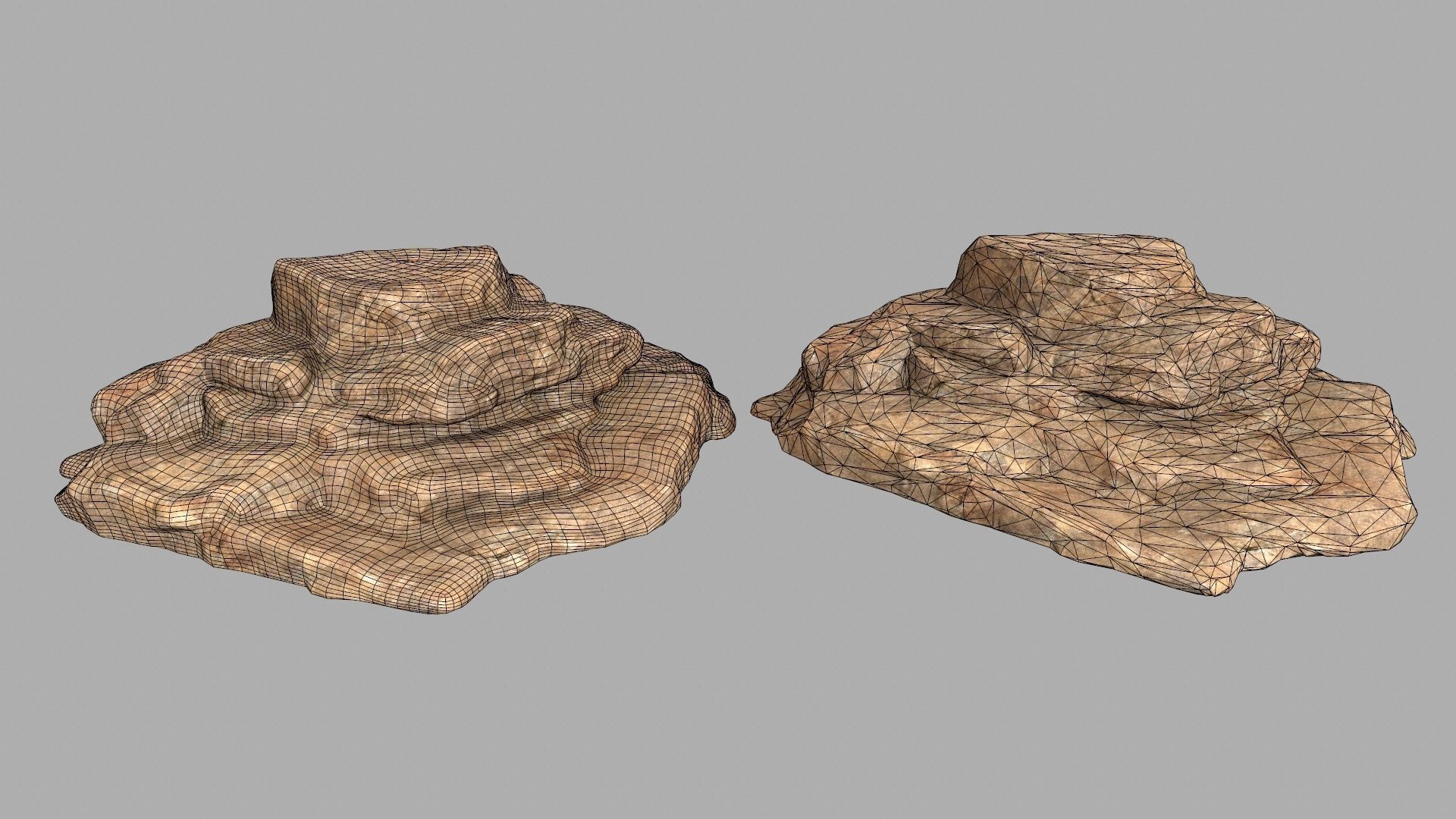 desert rocks Low-poly 3D model_20