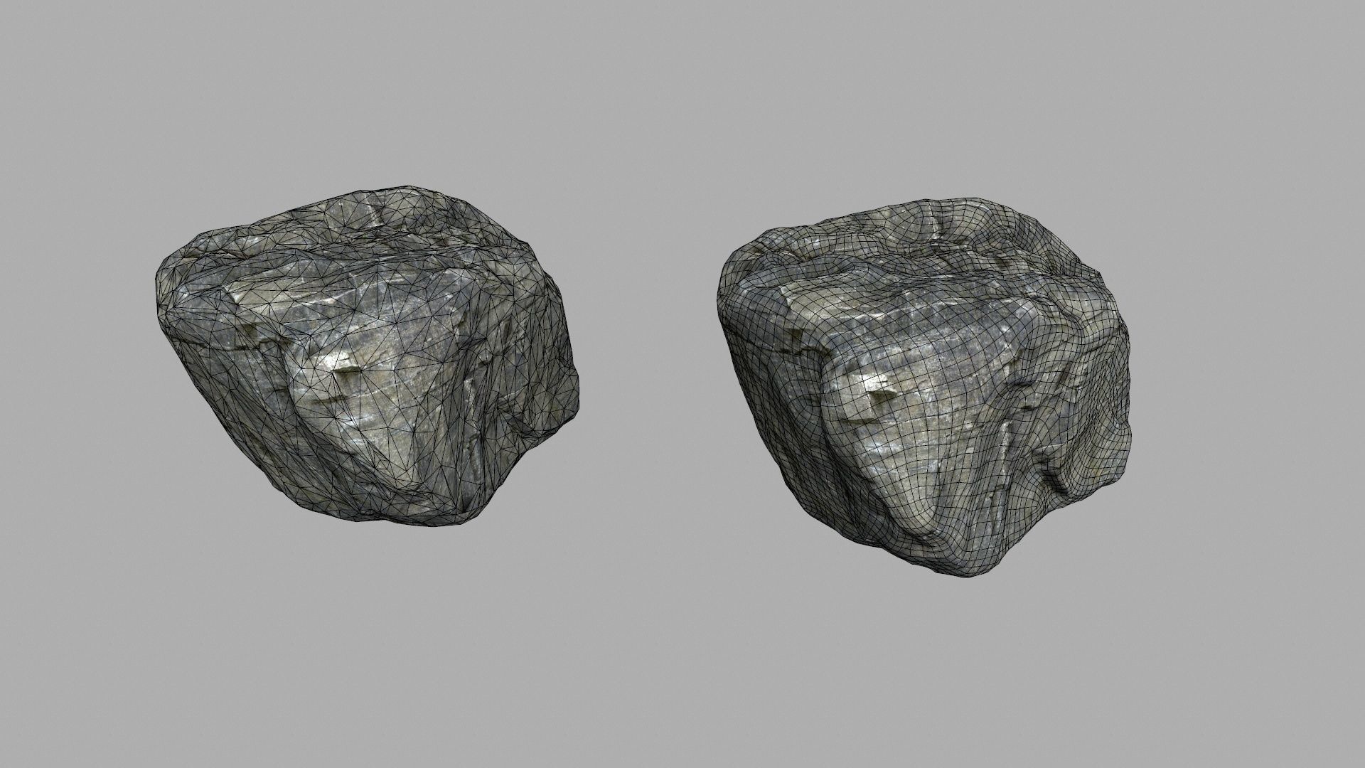 rocks set rock Low-poly 3D model_25