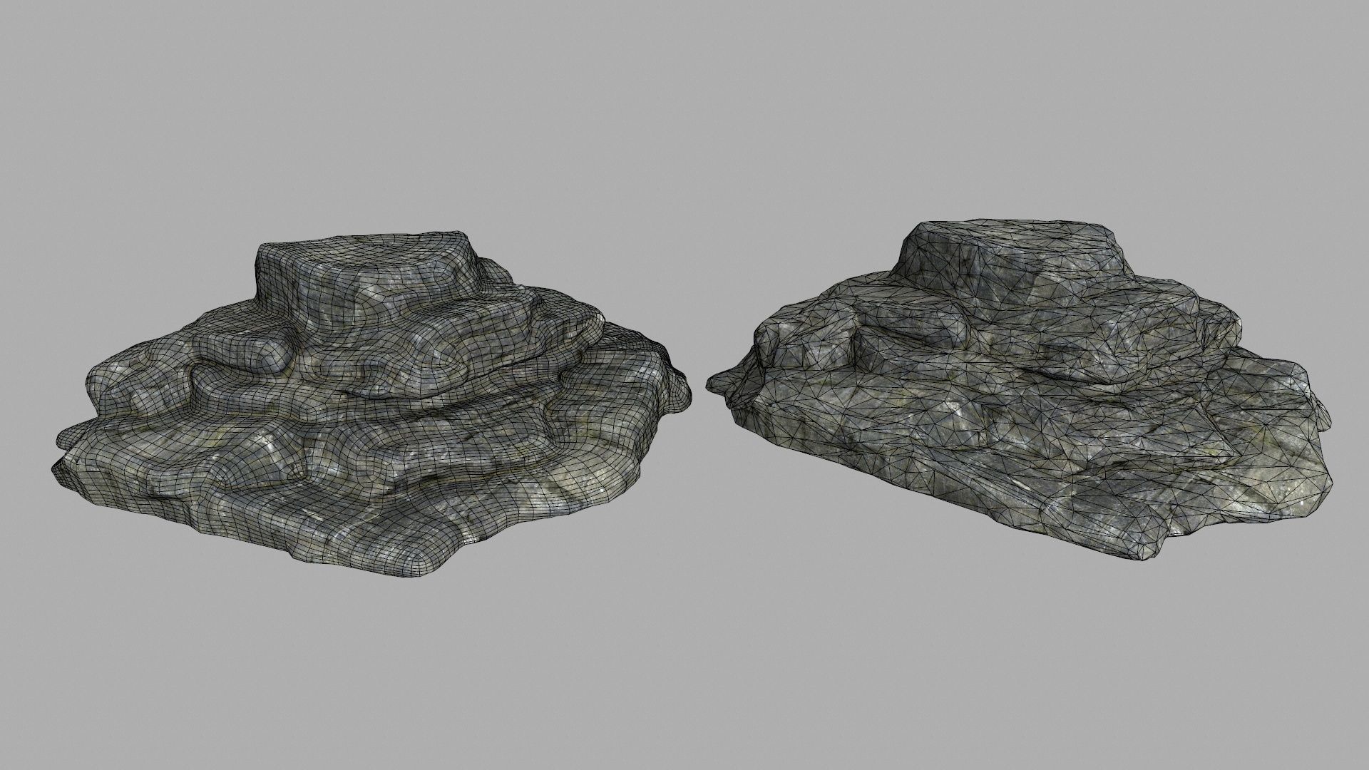 rocks set rock Low-poly 3D model_16