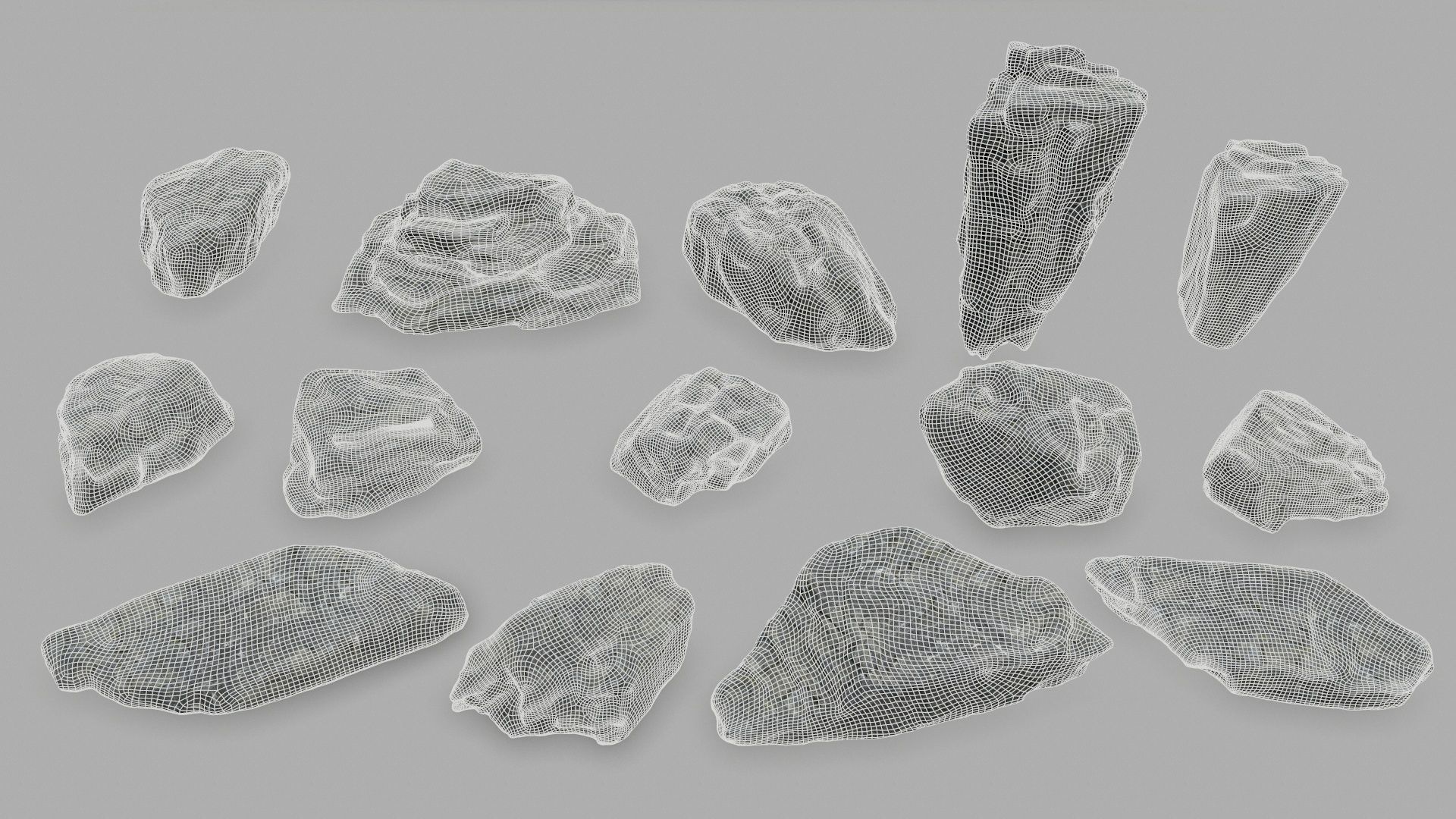 rocks set rock Low-poly 3D model_30