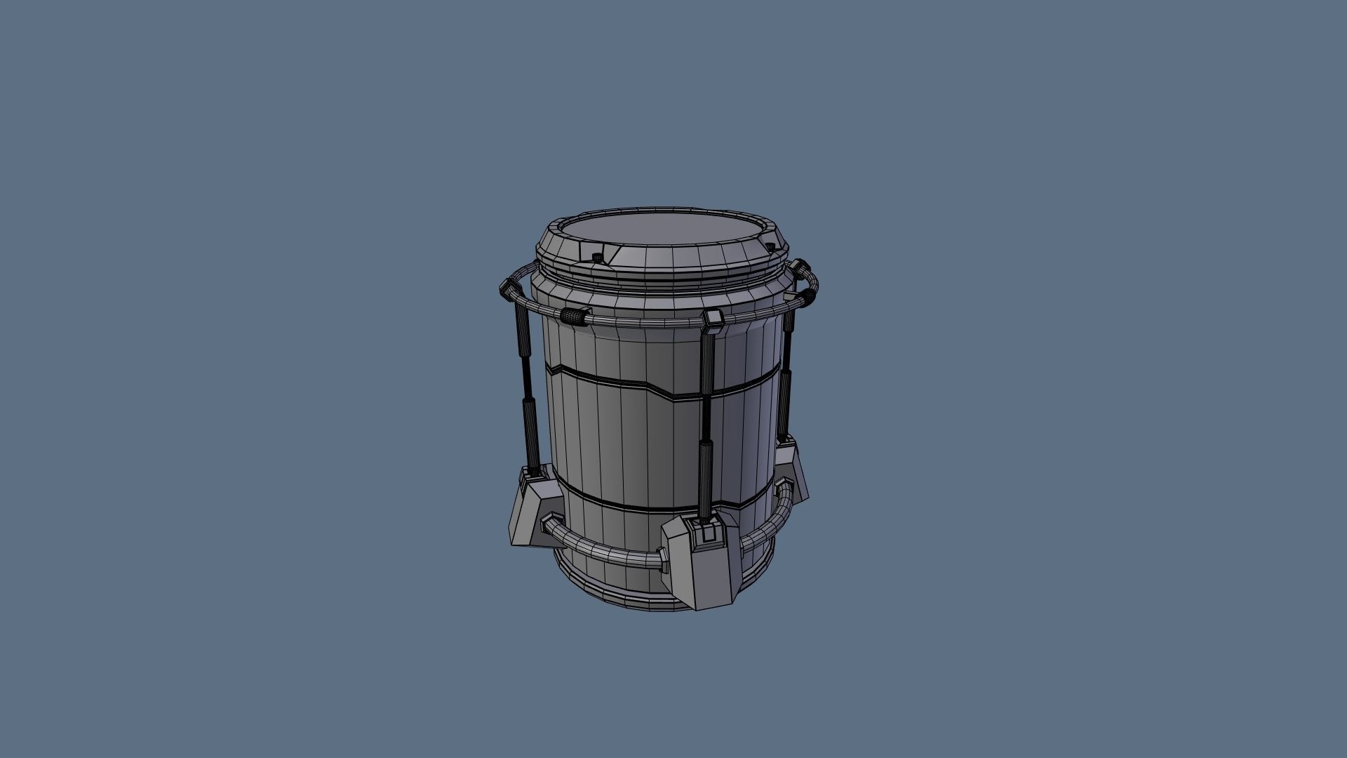 Sci fi barrel Free 3D model_11
