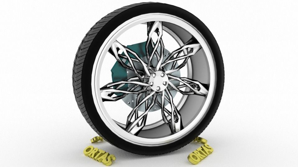 ORTAS CAR WHEEL RIM 73-74 GAME READY WHEEL 3D Model Collection_11