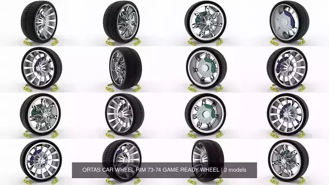 ORTAS CAR WHEEL RIM 73-74 GAME READY WHEEL 3D Model Collection
